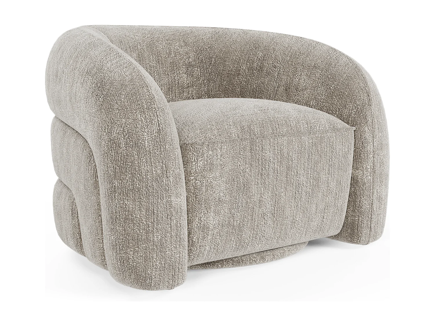 Fauteuil pivotant velours texturé taupe VICTORIA