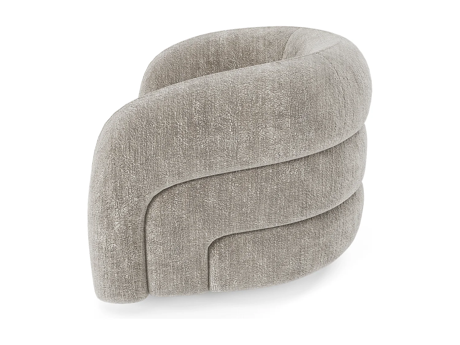 Fauteuil pivotant velours texturé taupe VICTORIA