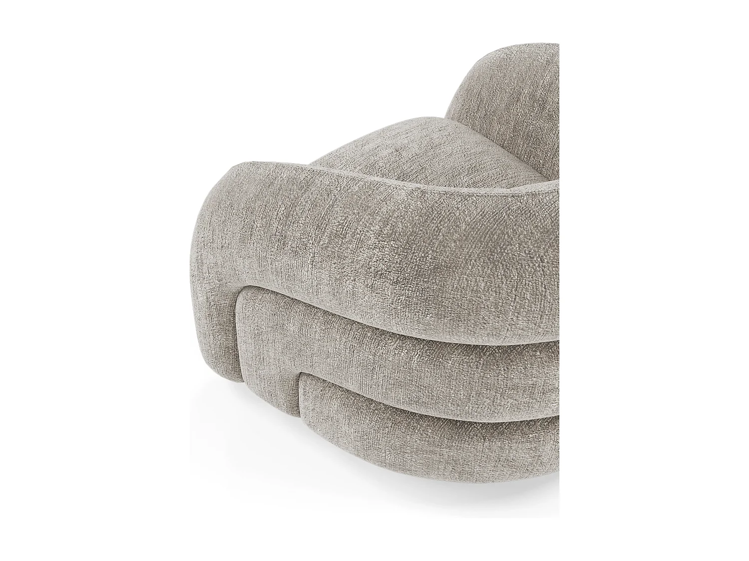Fauteuil pivotant velours texturé taupe VICTORIA