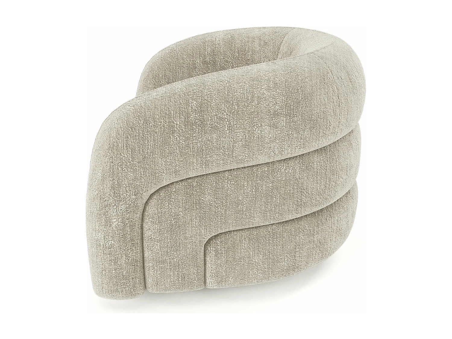 Fauteuil pivotant velours texturé beige VICTORIA