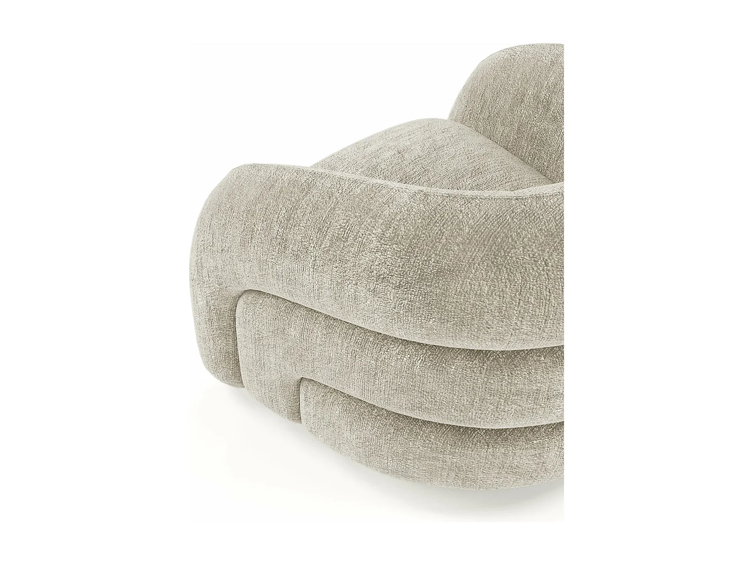 Fauteuil pivotant velours texturé beige VICTORIA