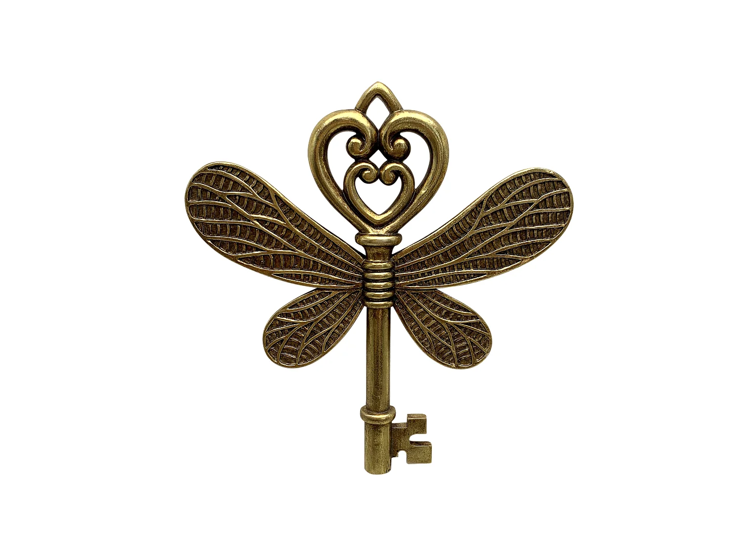 Déco murale clé ailes doré 16x17.3cm