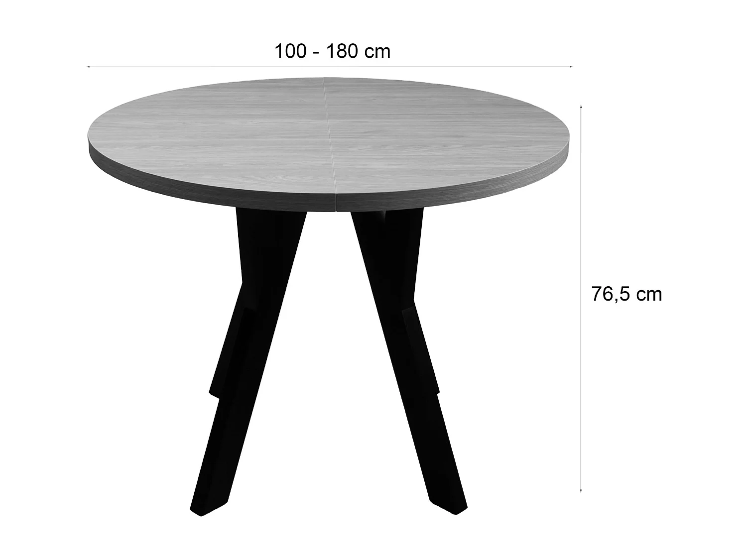 Table à manger extensible – Greige – 100x180x100 cm – OSENNESS