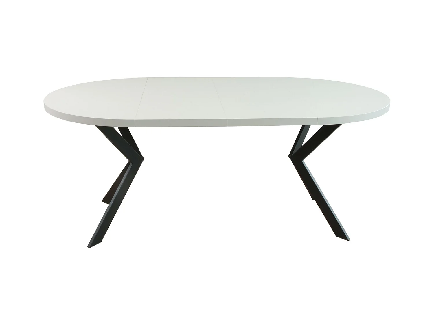 Ausziehtisch - Greige/Schwarz - 100–180x100 cm - CALLIONS