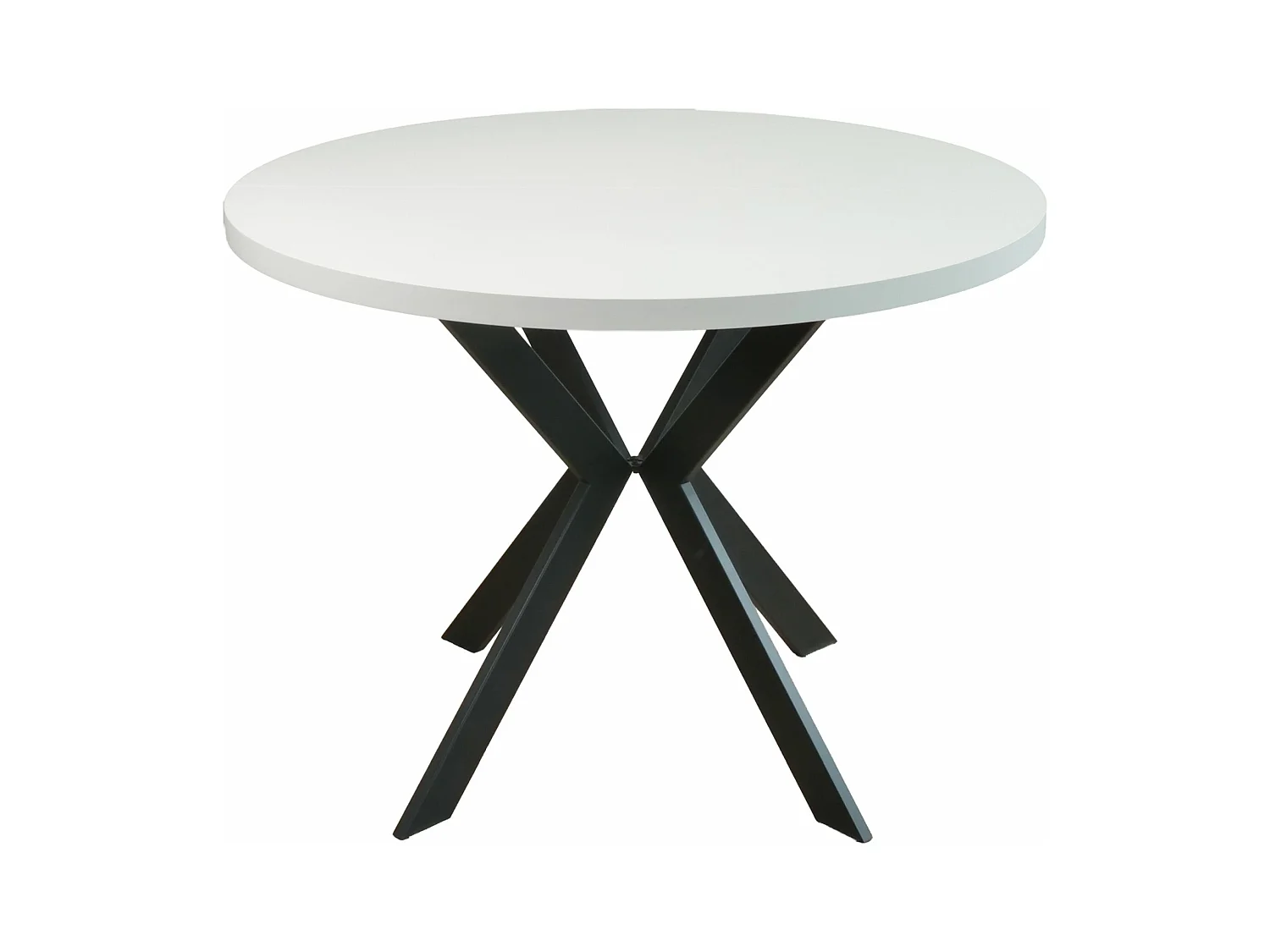 Table à manger extensible – Greige avec pieds noirs – 100x180x100 cm – CALLIONS