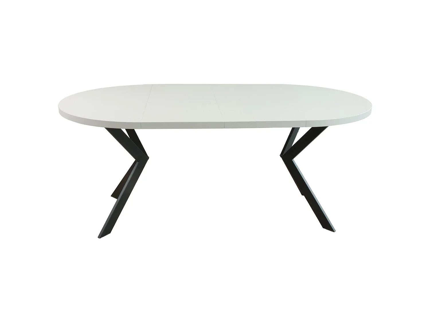 Table à manger extensible – Greige avec pieds noirs – 100x180x100 cm – CALLIONS