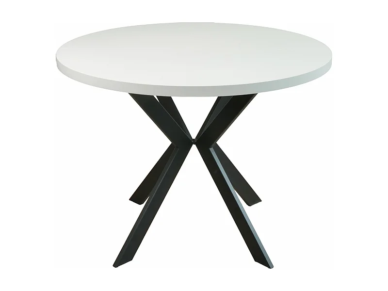 Table à manger extensible – Greige avec pieds noirs – 100x180x100 cm – CALLIONS