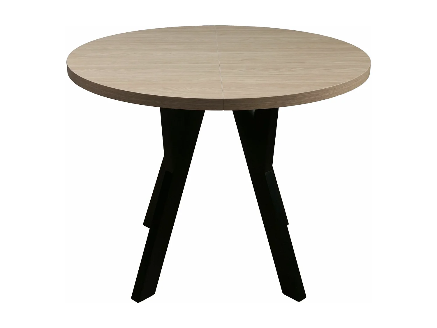 Table à manger extensible – Couleur chêne avec pieds noirs – 100x180x100 cm – OSENNESS