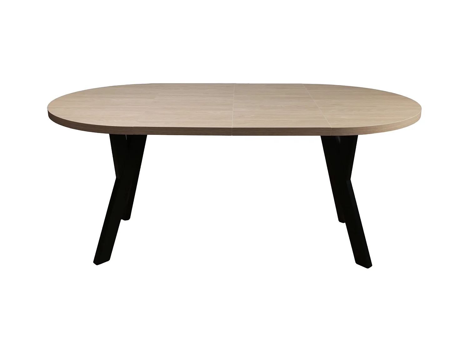 Table à manger extensible – Couleur chêne avec pieds noirs – 100x180x100 cm – OSENNESS