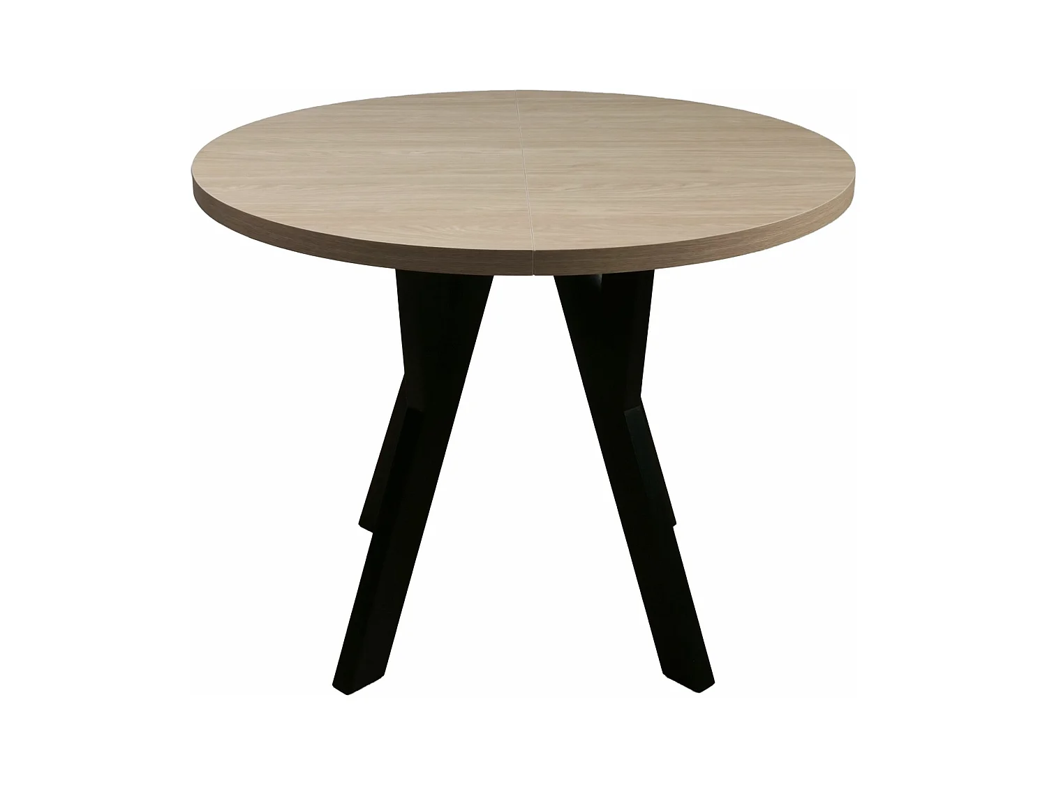 Table à manger extensible – Couleur chêne avec pieds noirs – 100x180x100 cm – OSENNESS