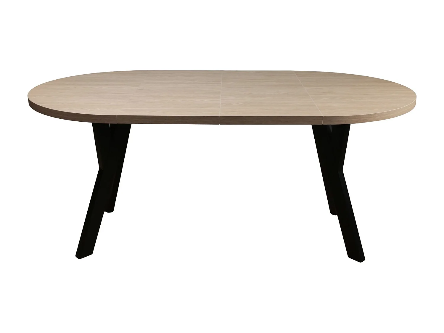 Table à manger extensible – Couleur chêne avec pieds noirs – 100x180x100 cm – OSENNESS