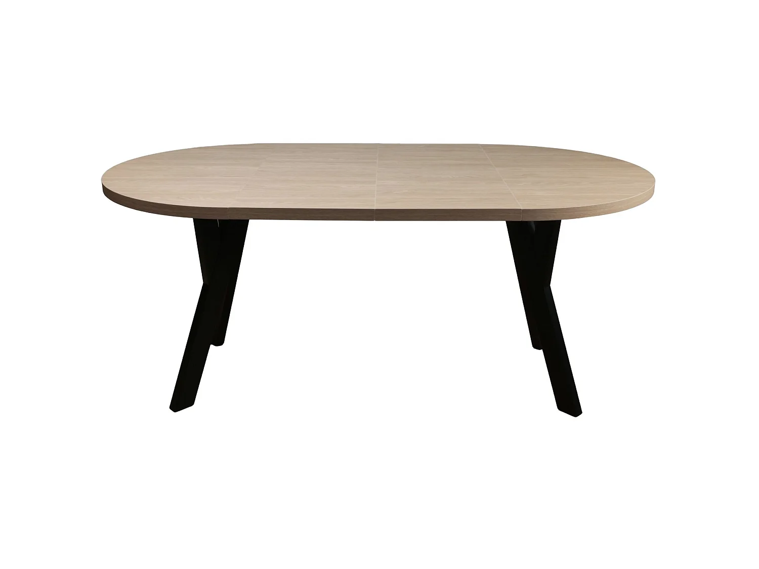 Table à manger extensible – Couleur chêne avec pieds noirs – 100x180x100 cm – OSENNESS