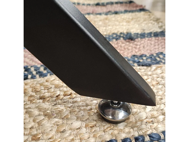 Table ronde D. 100 cm céramique blanc marbré pieds métal - RYDER 2