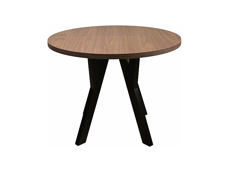 Ausziehtisch - Nussbaum-Optik/Schwarz - 100–180x100 cm - OSENNESS