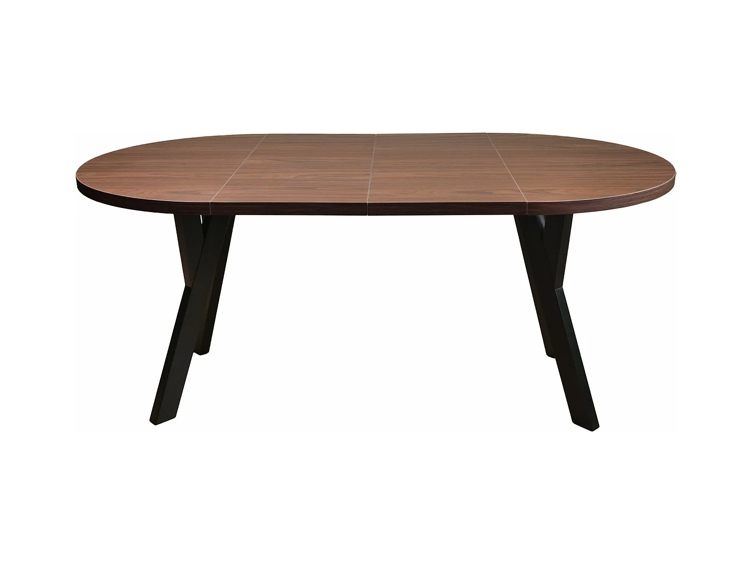 Table à manger extensible – Noyer Wisconsin avec pieds noirs – 100x180x100 cm – OSENNESS