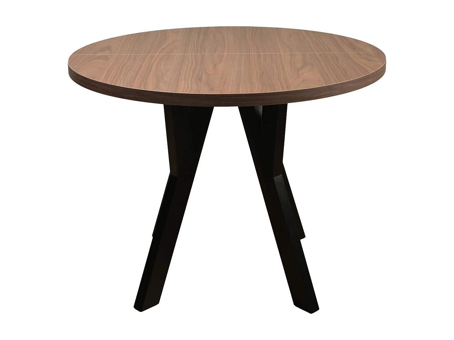 Table à manger extensible – Noyer Wisconsin avec pieds noirs – 100x180x100 cm – OSENNESS