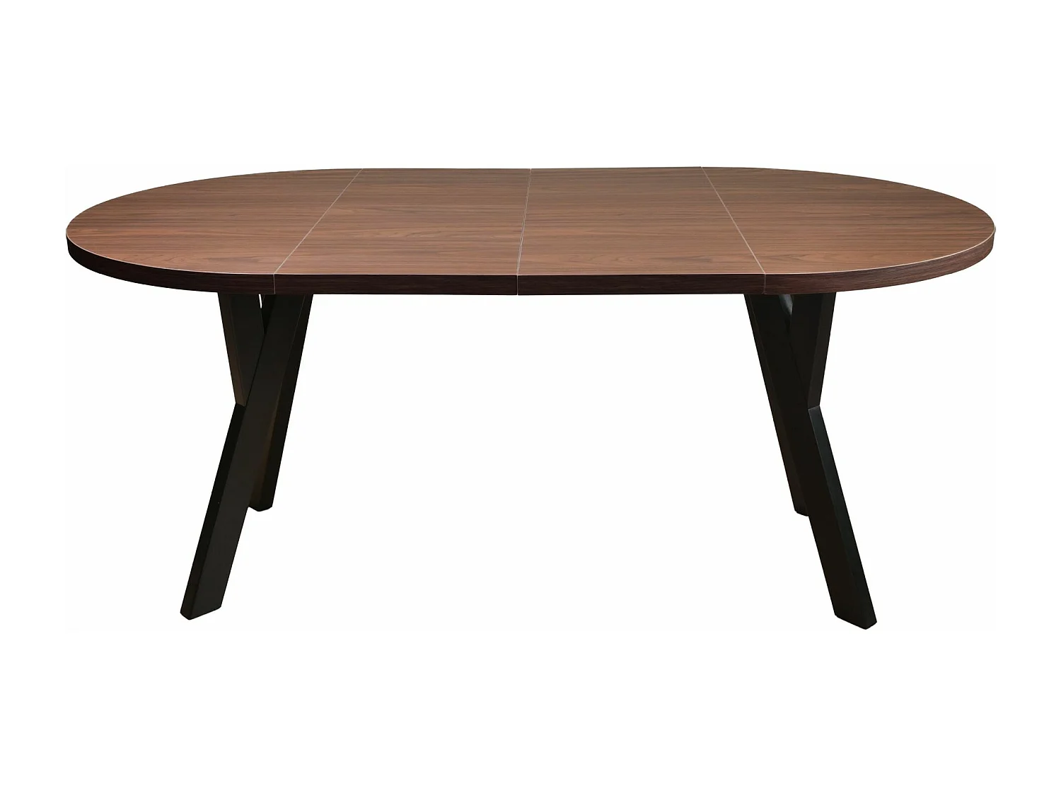 Table à manger extensible – Noyer Wisconsin avec pieds noirs – 100x180x100 cm – OSENNESS