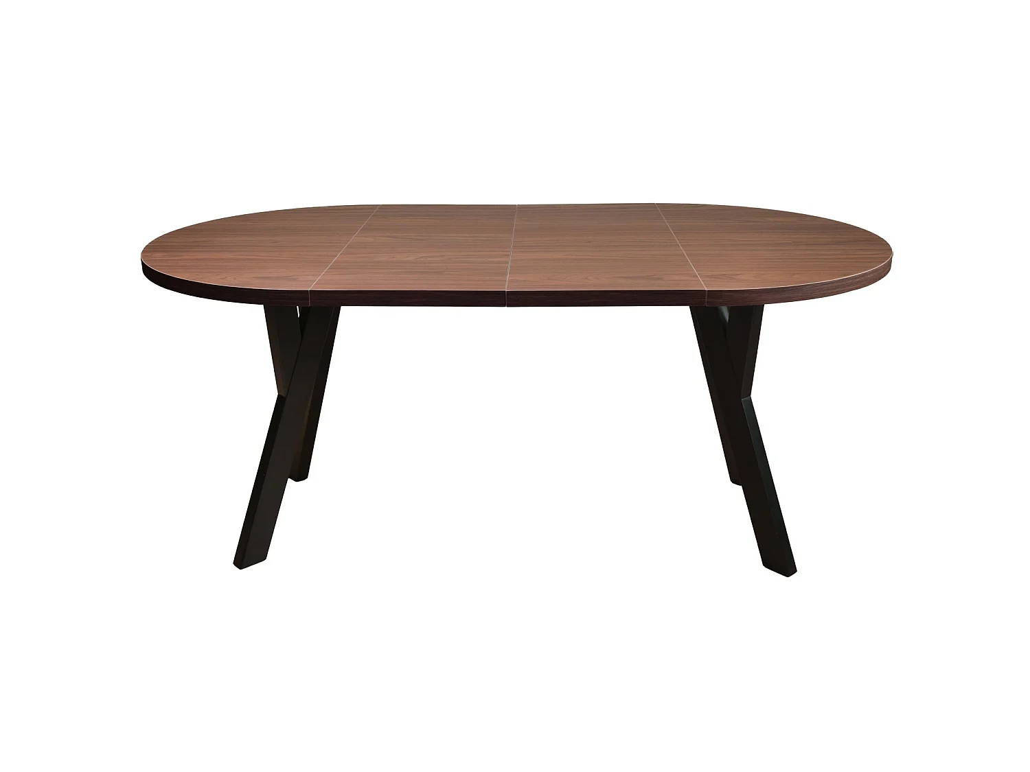 Table à manger extensible – Noyer Wisconsin avec pieds noirs – 100x180x100 cm – OSENNESS