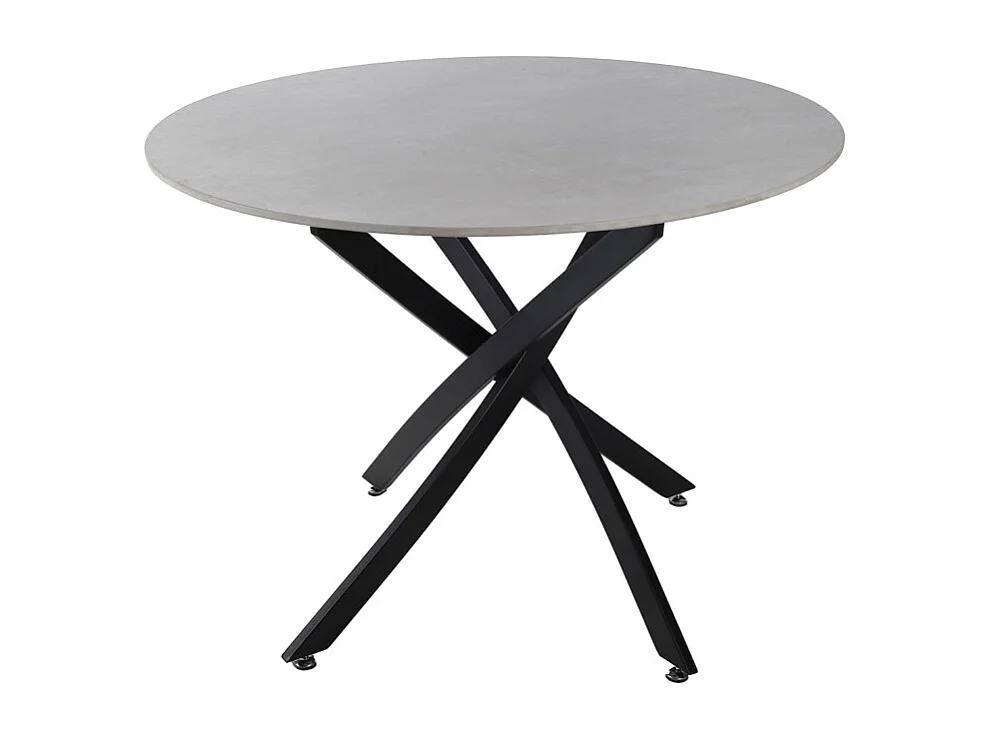 Table ronde D. 100 cm céramique gris pieds croisés métal - RYDER 2