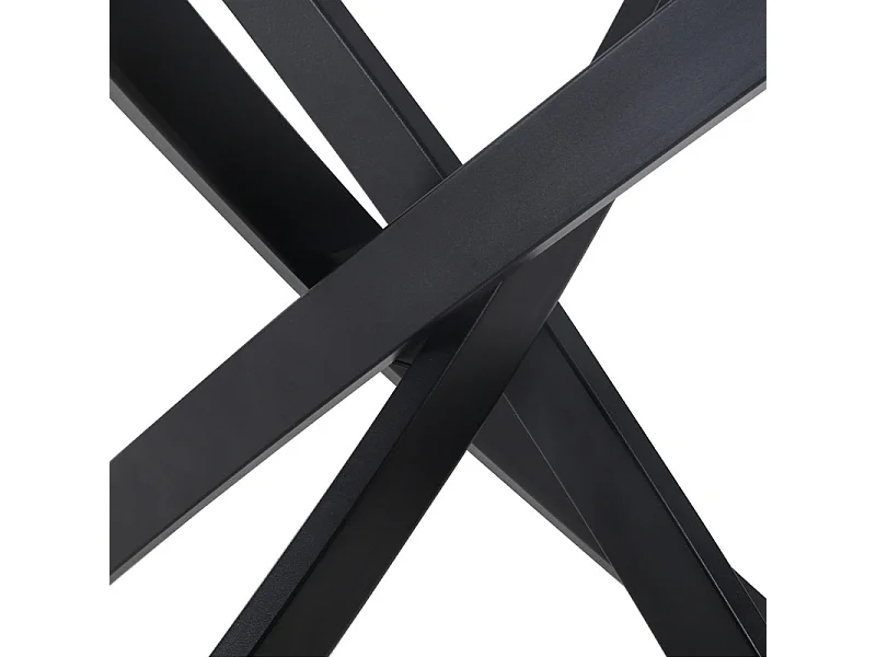 Table ronde D. 100 cm céramique gris pieds croisés métal - RYDER 2