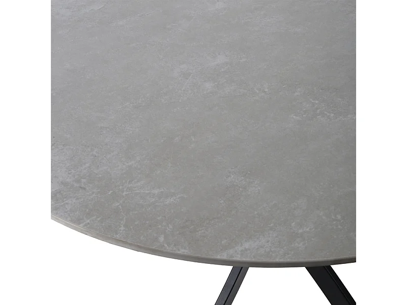 Table ronde D. 100 cm céramique gris pieds croisés métal - RYDER 2