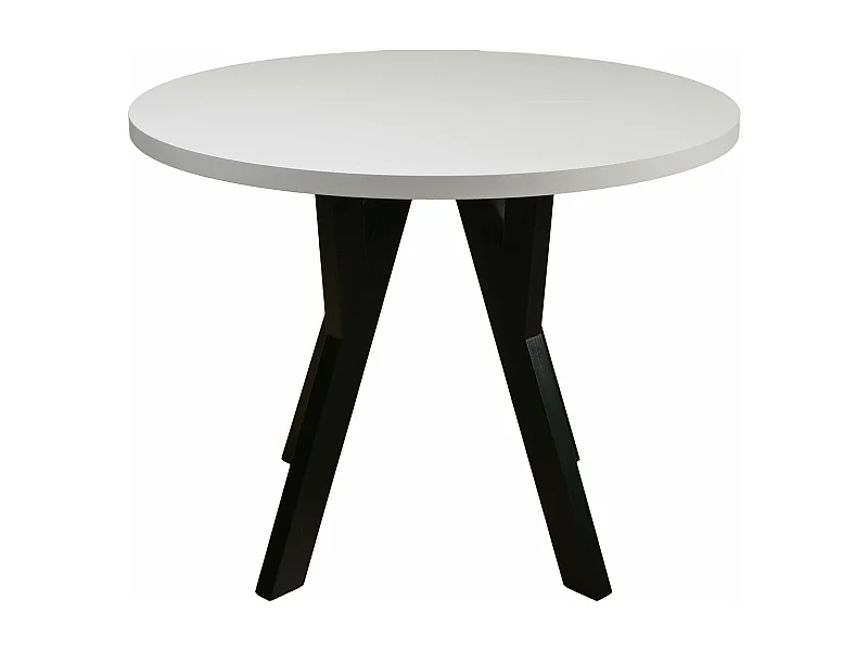 Table à manger extensible – Greige avec pieds noirs – 100x180x100 cm – OSENNESS