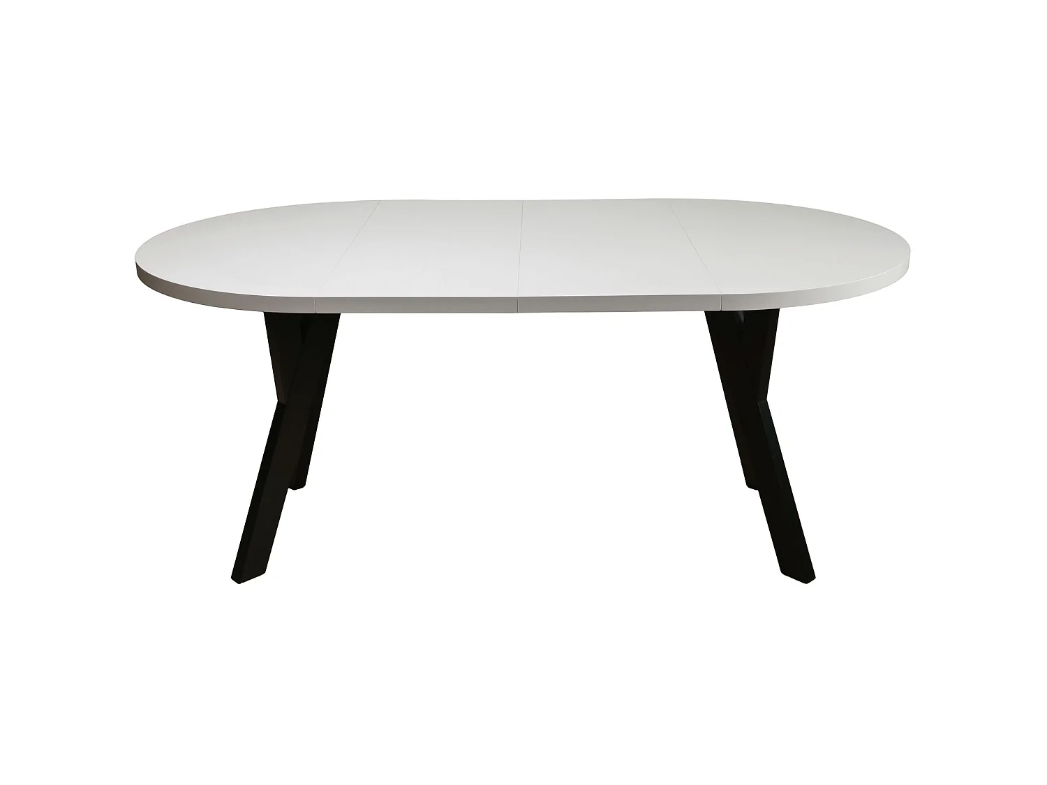 Table à manger extensible – Greige avec pieds noirs – 100x180x100 cm – OSENNESS