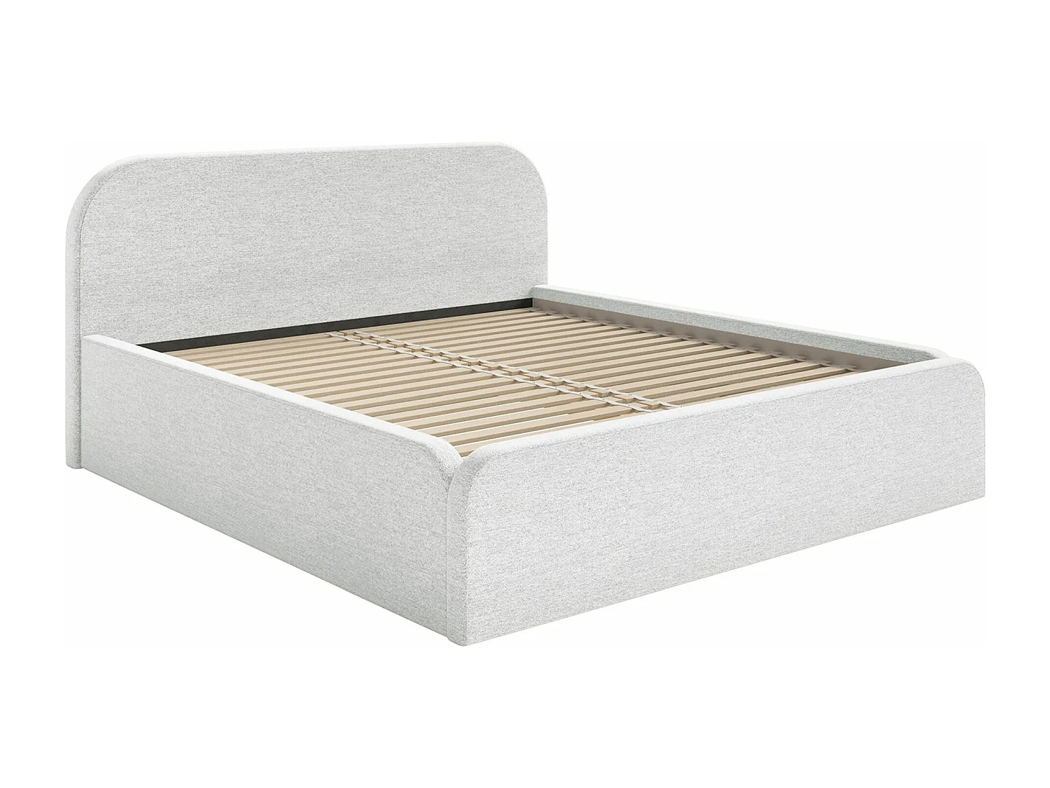 Gestoffeerd bed – 180x200 cm – in lichtgrijze chenillestof – UMIKE