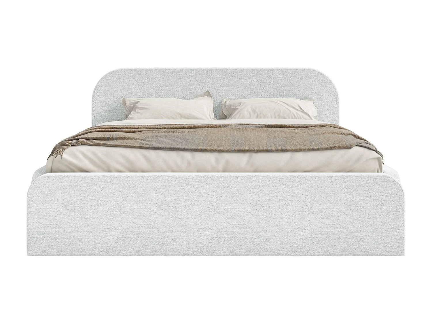 Gestoffeerd bed – 180x200 cm – in lichtgrijze chenillestof – UMIKE