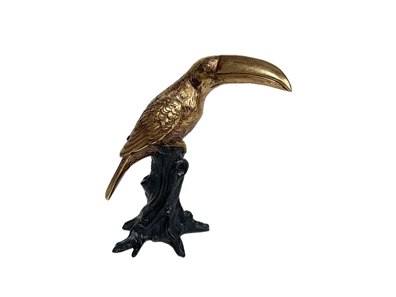 Statue toucan noir et doré 14x28.3x31.3cm