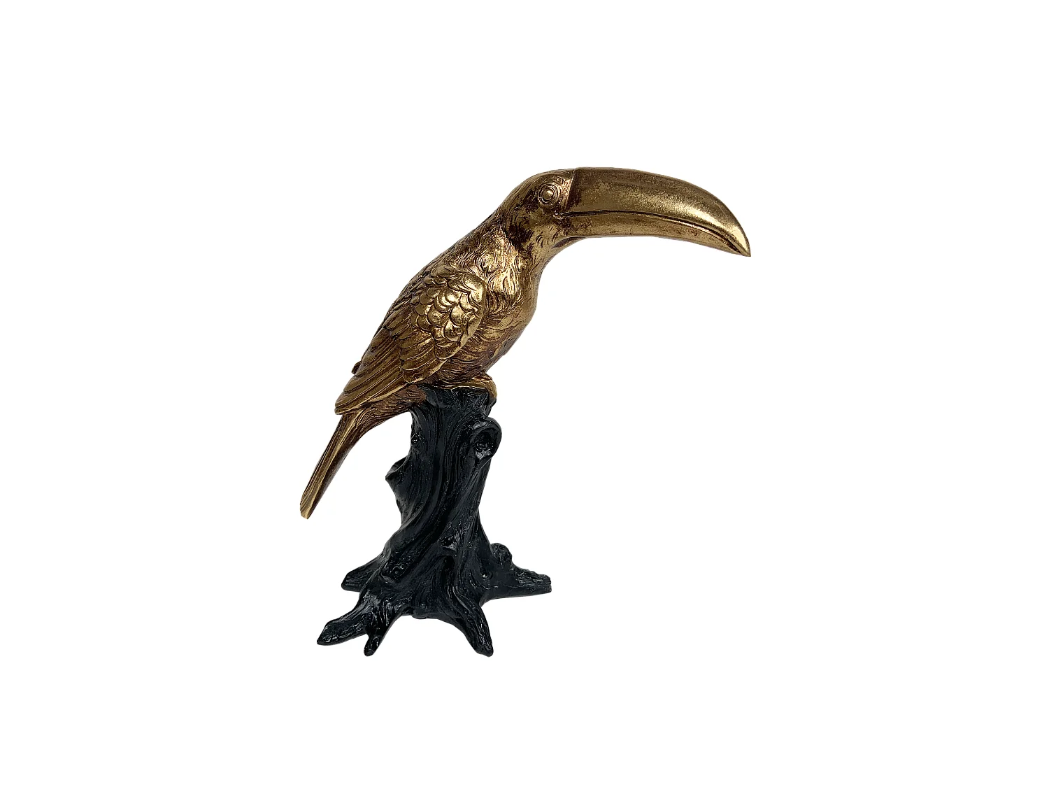 Statue toucan noir et doré 14x28.3x31.3cm