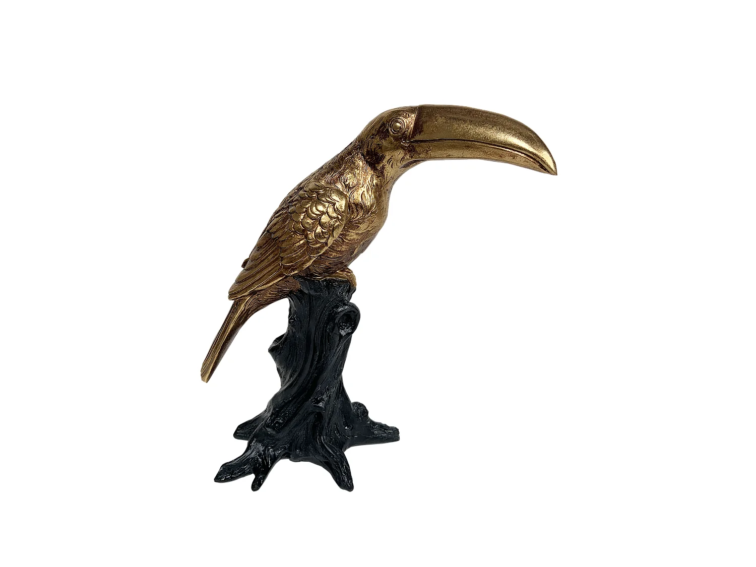 Statue toucan noir et doré 14x28.3x31.3cm