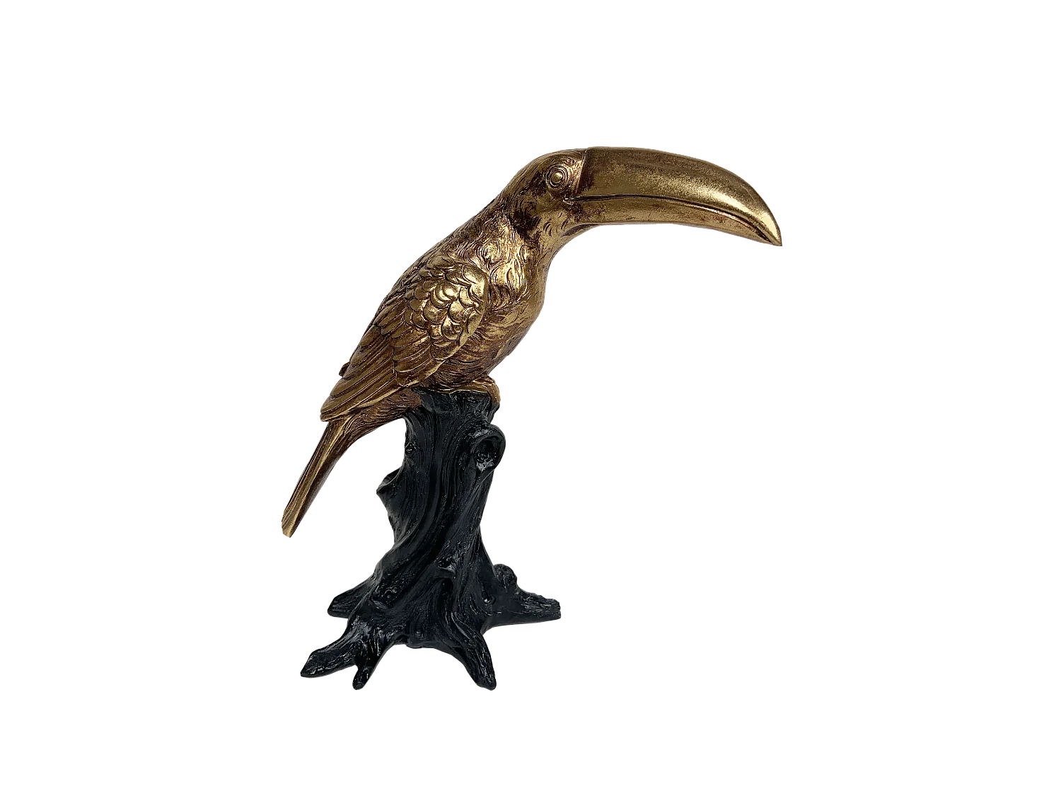 Statue toucan noir et doré 14x28.3x31.3cm