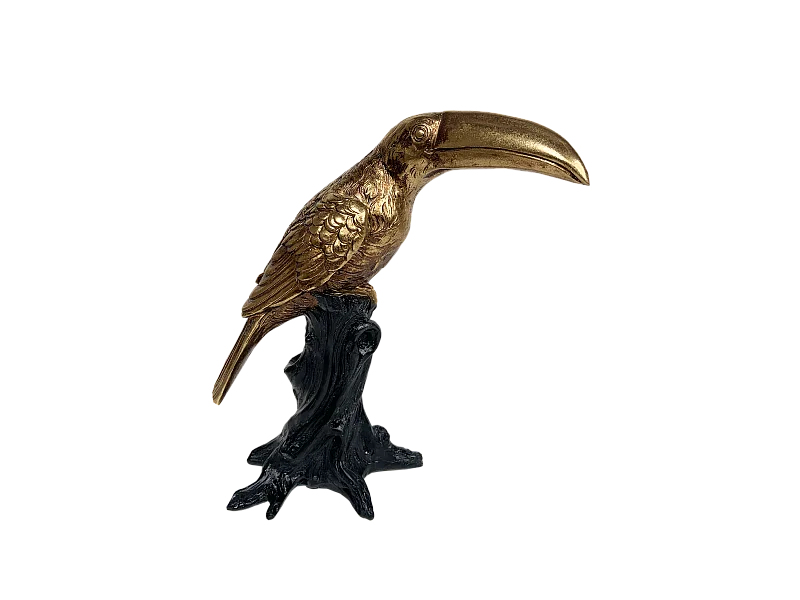 Statue toucan noir et doré 14x28.3x31.3cm