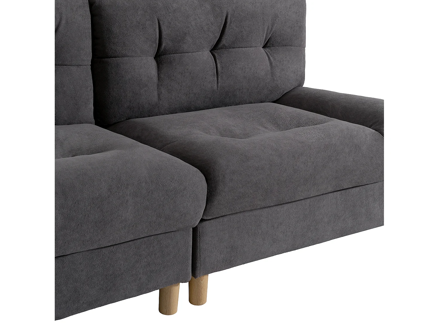 Wolkenförmiges Sofa aus Samtstoff teddy mit Sitz- und Rückenkissen,grau.