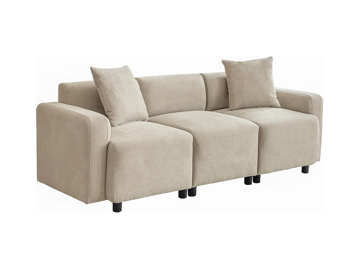 Design moderne, canapé 3 places, canapé de salon, avec coussins décoratifs, tissu chenille