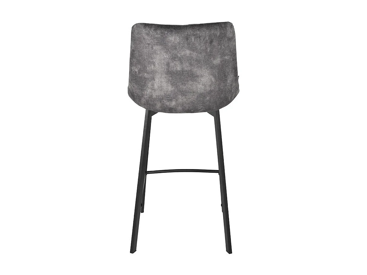 Lot 2 tabourets bar velours gris anthracite pieds métal noir – NANY 2