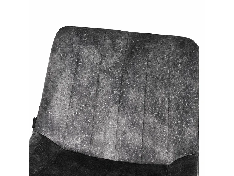 Lot 2 tabourets bar velours gris anthracite pieds métal noir – NANY 2