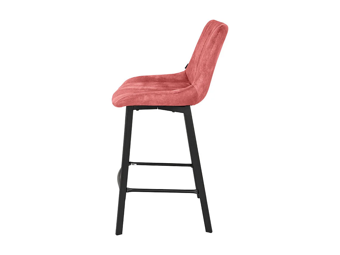 Lot 2 tabourets de bar en velours rose et pieds métal noir – NANY 2