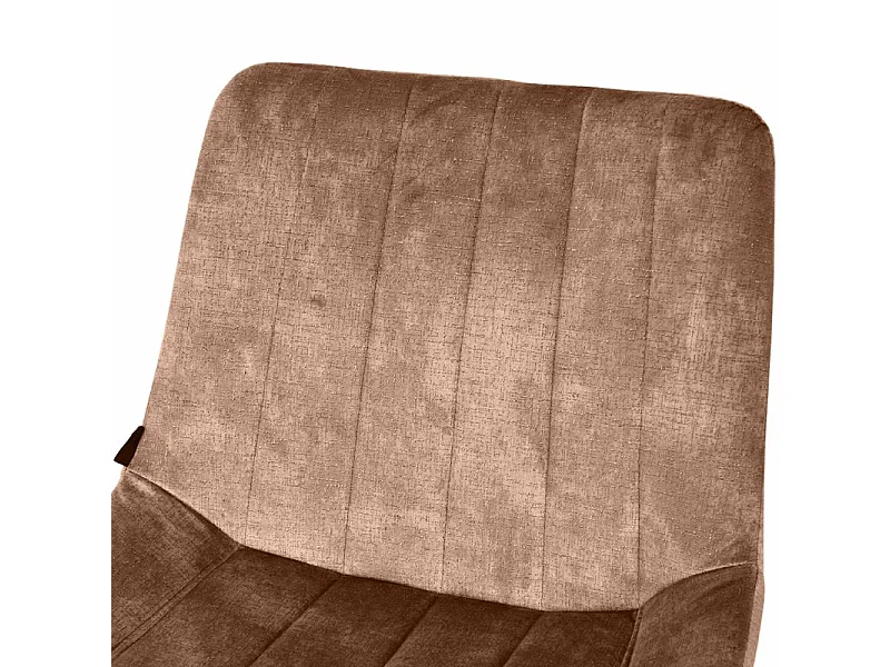 Lot 2 tabourets de bar en velours taupe et pieds métal noir – NANY 2