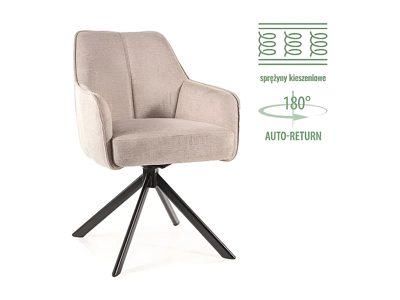 Sedia Notti/rivestimento in tessuto/rotazione 180 gradi/Beige