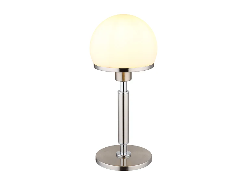 Lampe à poser métal nickel mat, 1x E27