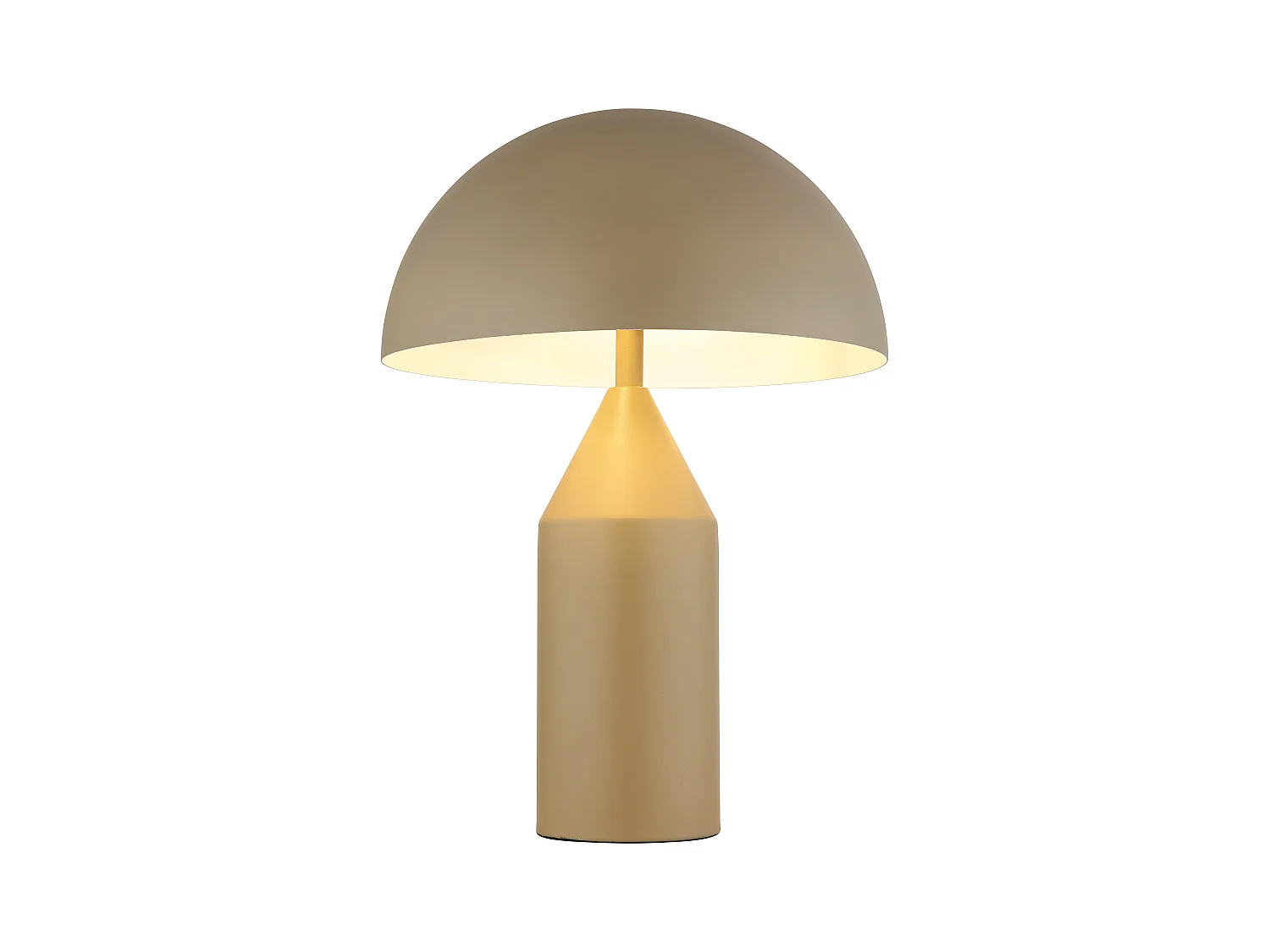 Tischleuchte Metall sandfarben matt, 2x E27