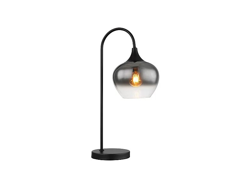 Lampe à poser métal noir mat, 1x E27
