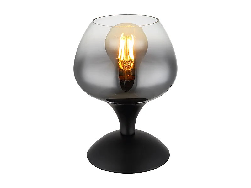 Lampe à poser métal noir mat, 1x E27