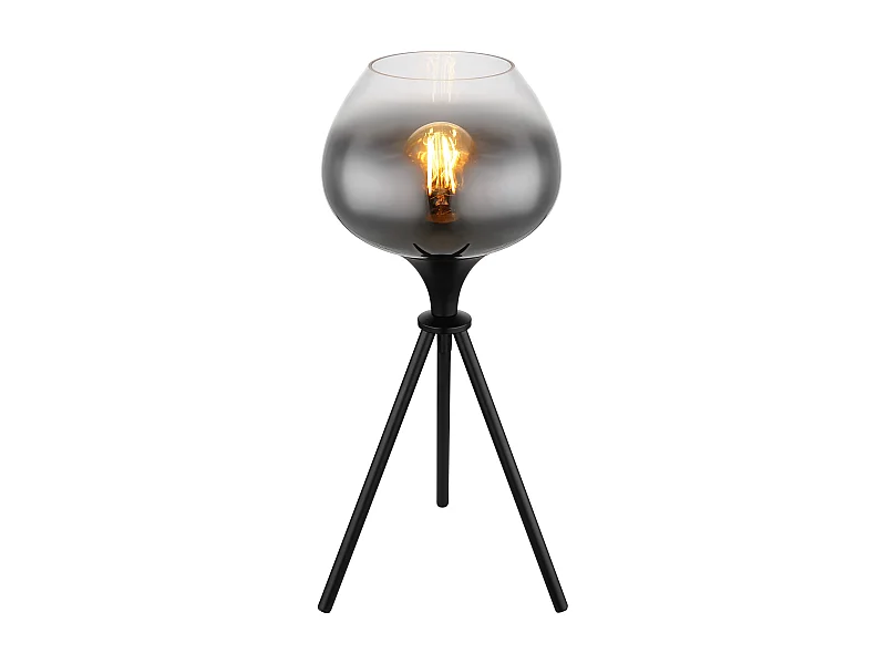 Tischleuchte Metall schwarz matt, 1x E27