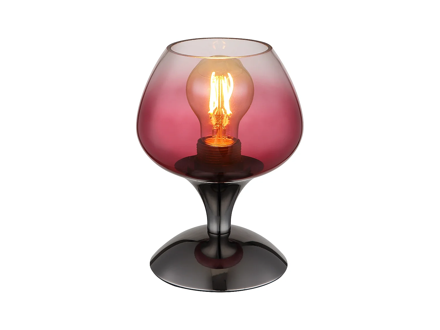 Lampe à poser métal noir chromé/gunmetal, 1x E27