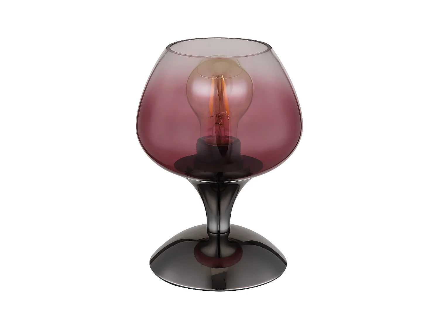 Tafellamp metaal zwart-chroom/gunmetal, 1x E27