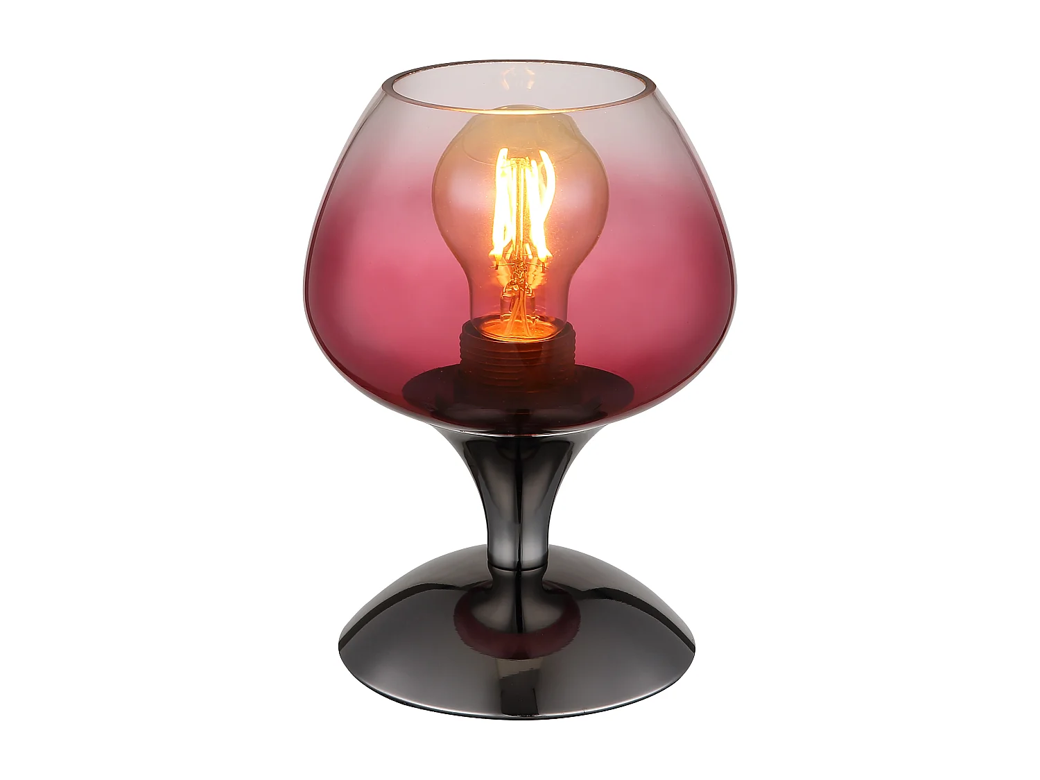 Lampe à poser métal noir chromé/gunmetal, 1x E27