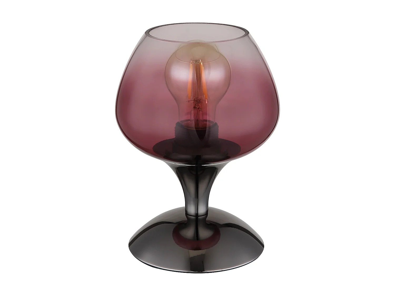 Lampe à poser métal noir chromé/gunmetal, 1x E27